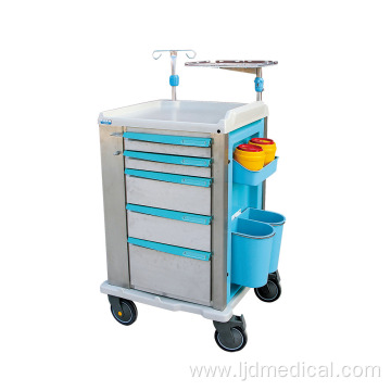 Hospital Furniture Medical Cart ABS Emergency Trolley